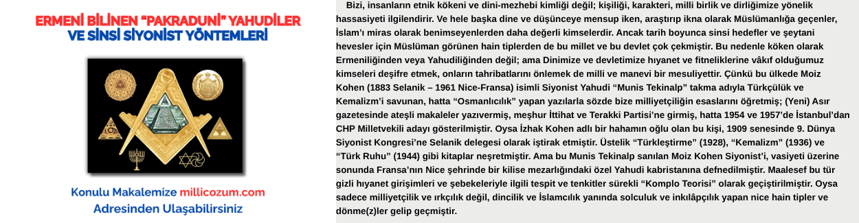 ERMENİ BİLİNEN “PAKRADUNİ” YAHUDİLER VE SİNSİ SİYONİST YÖNTEMLERİ
