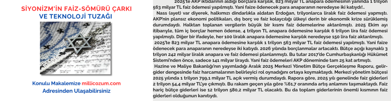 SİYONİZM’İN FAİZ-SÖMÜRÜ ÇARKI VE TEKNOLOJİ TUZAĞI (1)