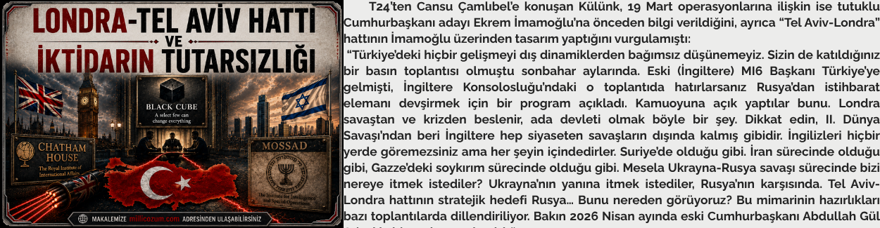 LONDRA-TEL AVİV HATTI VE İKTİDARIN TUTARSIZLIĞI