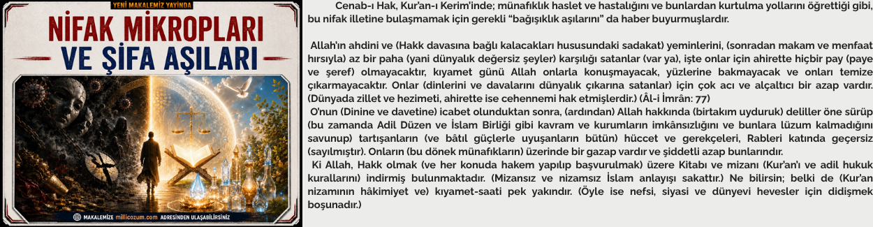 NİFAK MİKROPLARI VE ŞİFA AŞILARI