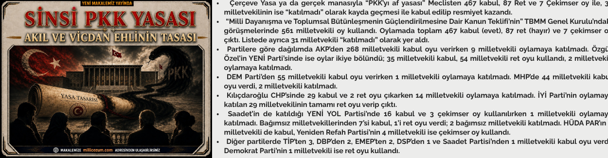 SİNSİ PKK YASASI AKIL VE VİCDAN EHLİNİN TASASI